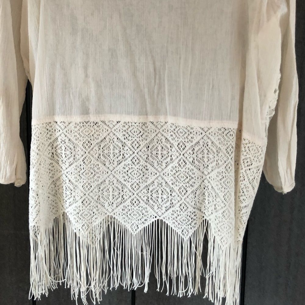 Free People Lace Top With Fringe‎ - Picture 6 of 8